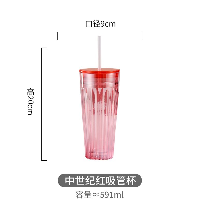 세기 중반 붉은 밀짚 컵