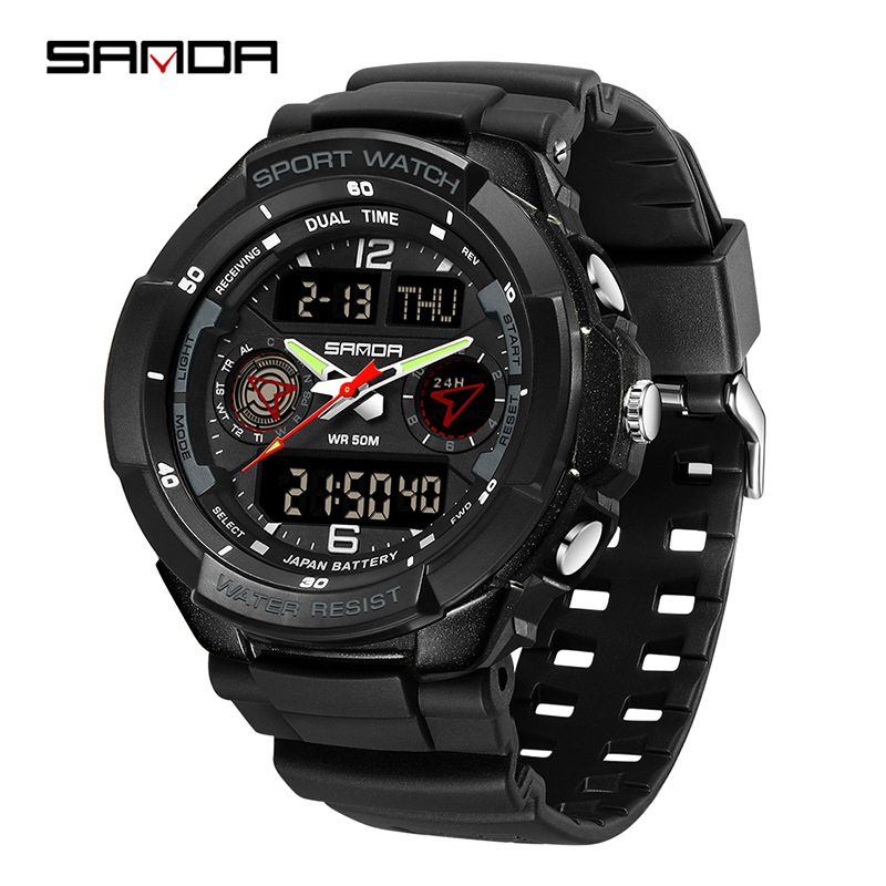 SANDA SANDA estudiantes tendencia relojes electrónicos de moda de secundaria junior reloj deportivo despertador impermeable tabla de montaña 6197