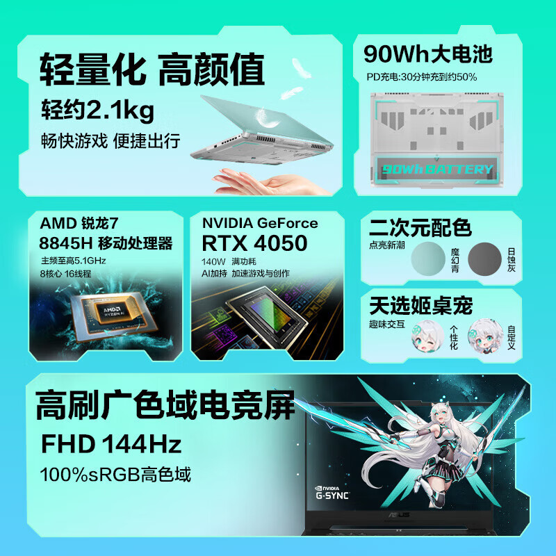 Tianxuan 5 15.6inch High-Performance Gaming Notebook New R7-8845H