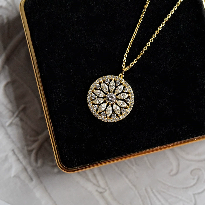 Small design retro necklace, pendant, chain for key bag , silver 925 sample, Japanese and Korean, light luxury style