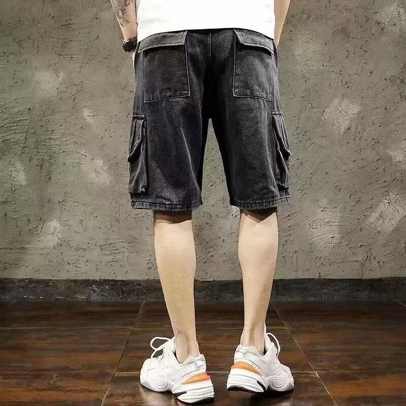 Pantalones de vaqueros para hombres 2026 nuevos pantalones de verano delgados y sueltos de tamaño medio marca de moda pantalones de cinco puntos