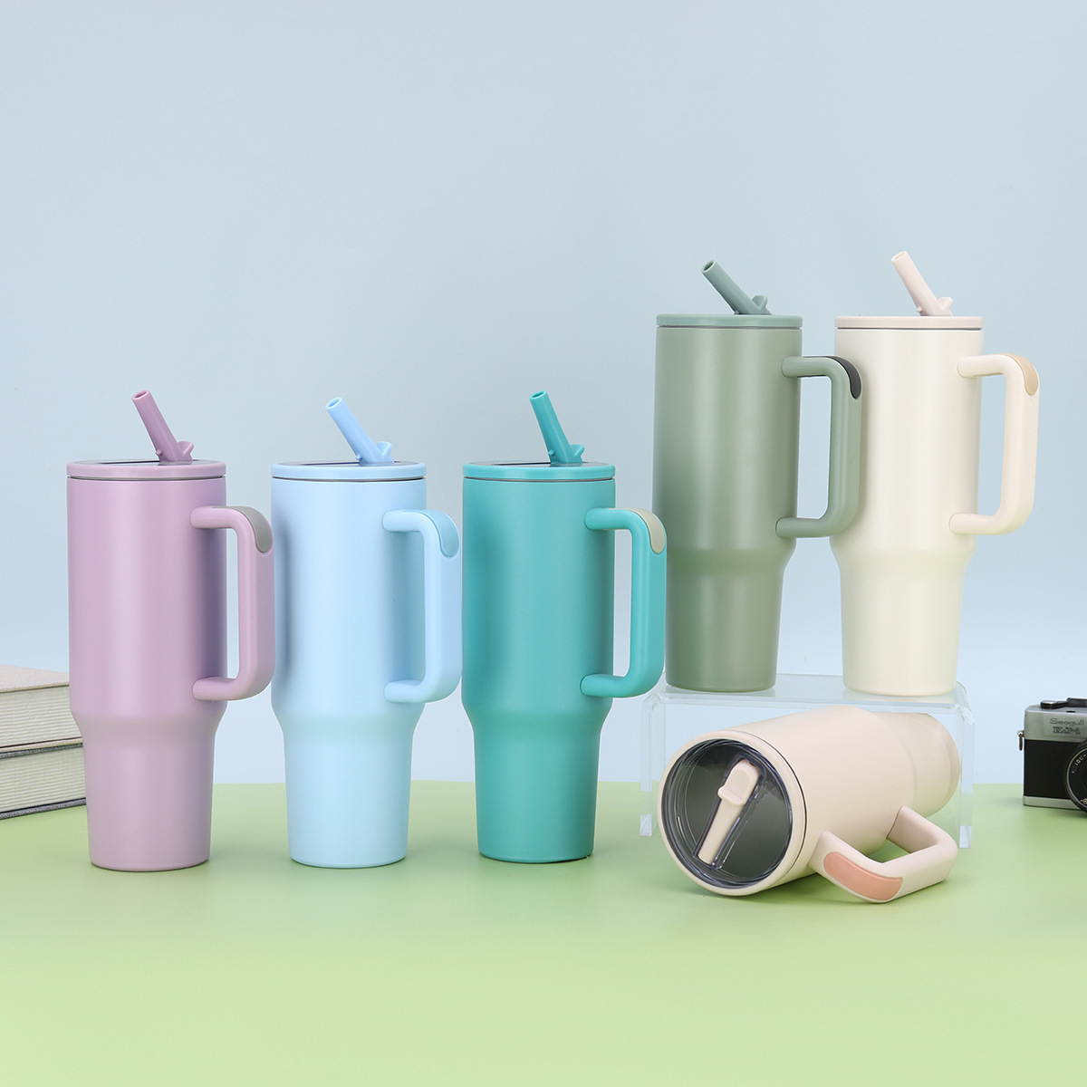 Customized Fourth-Generation 40Oz Car Cup, High-Quality 304 Stainless Steel Insulated With Foldable Straw, Leak-Proof_voghion.com