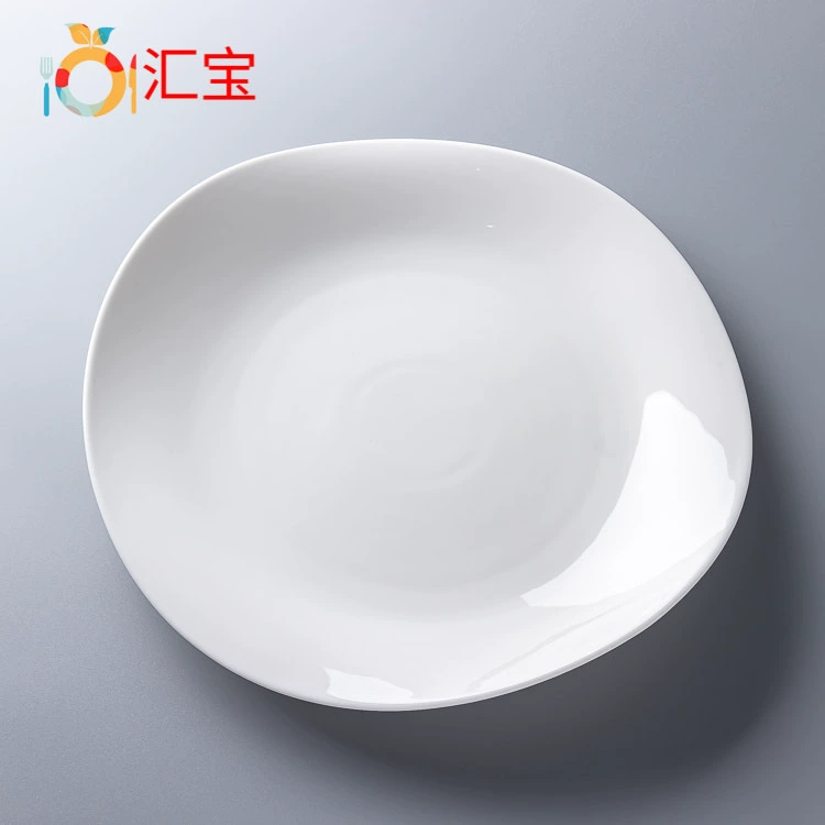 Ceramic white dinner plate 9.5-13.5 inch round liner border foreign trade breakfast round ceramic plate production area