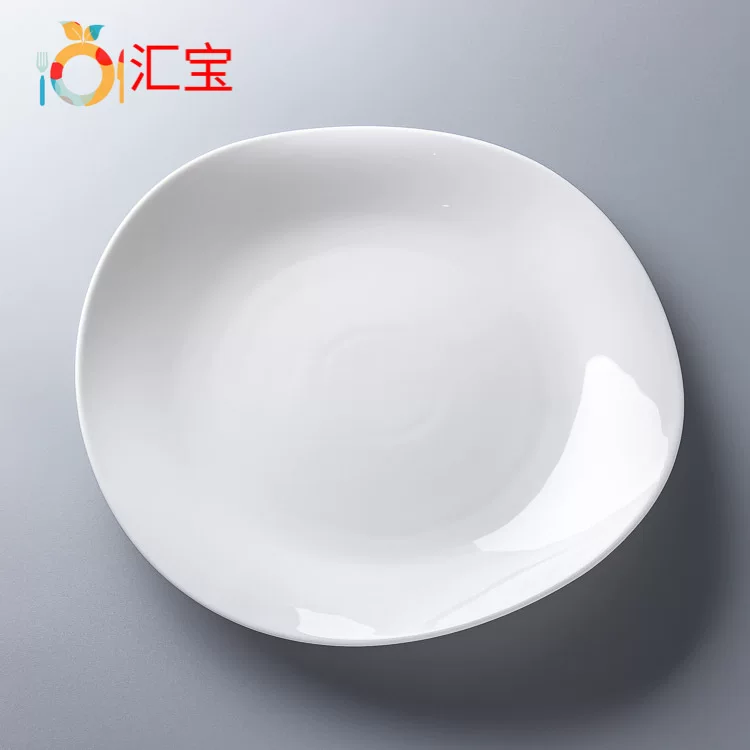 Ceramic white dinner plate 9.5-13.5 inch round liner border foreign trade breakfast round ceramic plate production area