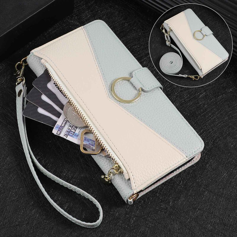 Suitable for Redmi Note15Pro Spliced Mobile Phone Case K90 Zipper Wallet Leather Case 14C Flip Cover Crossbody Protective Case Suitable for Redmi Note15Pro Spliced Mobile Phone Case K90 Zipper Wallet Leather Case 14C Flip Cover Crossbody Protective Case