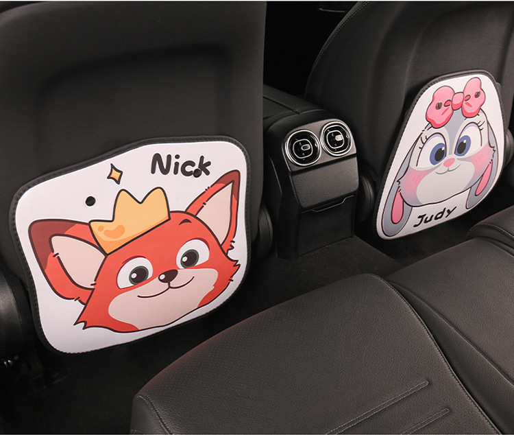 2024 car seat cushion four seasons universal seat back four seasons universal cute cartoon high-end car seat back anti-kick pad