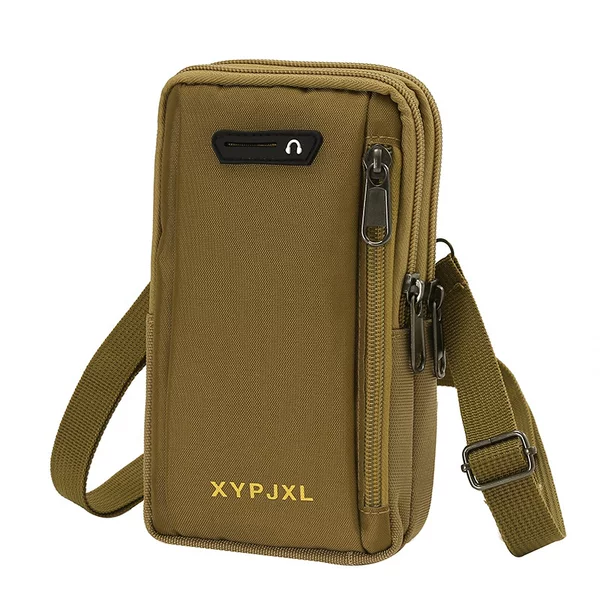 New Waist Bag 7.2 Inch Men's Mobile Phone Bag Crossbody Belt Bag Shoulder Bag Waterproof Multifunctional Polyester Mobile Phone Bag