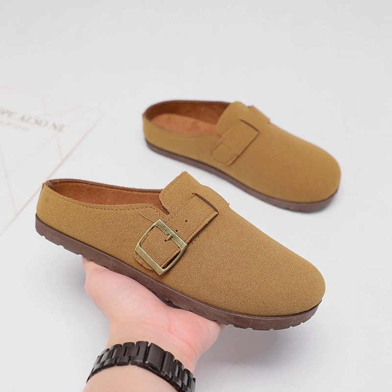 Баотоу наполовину доверена женщина Birken мягкое дно 2025 новая мода ретро ленивый человек один педаль и полутолщение могут носить Birken одиночный