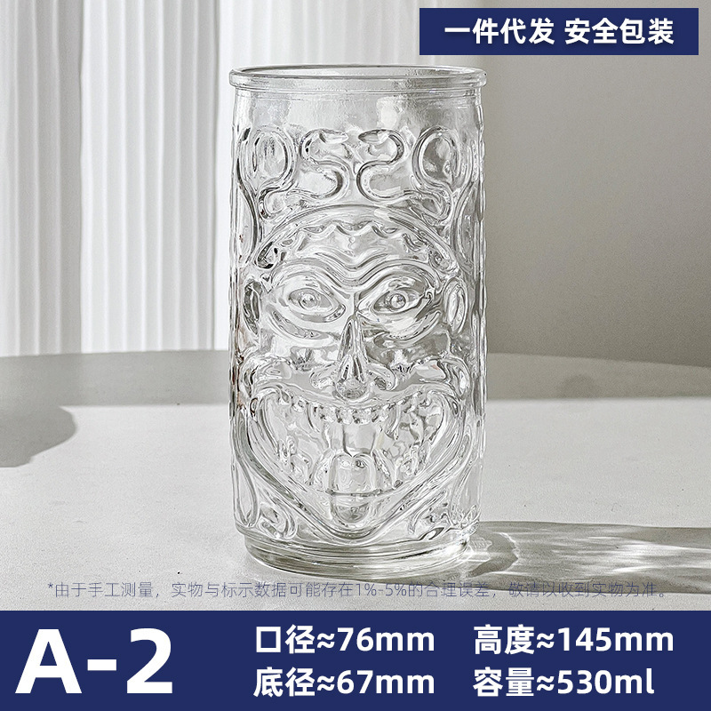 Taza de agua de burbujas de bebida creativa Vaso de cóctel tiki de Halloween Tótem de nariz grande Vaso de whisky