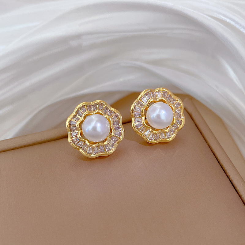 【 Titanium Steel 】 Necklace and earring set, light luxury and heavy industry, full of pearls and diamonds, personalized and elegant banquet earrings and necklaces pic 14