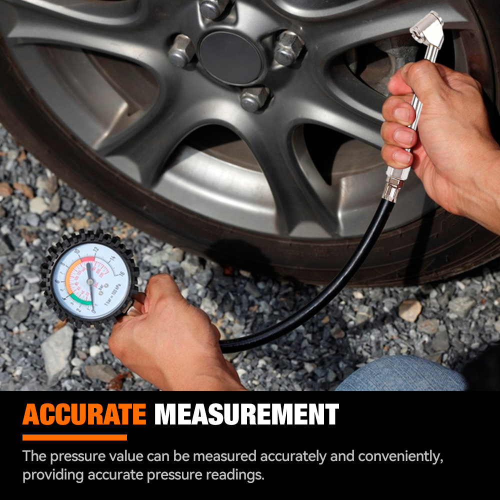 Car tire pressure gauge, mechanical inflation nozzle, motorcycle and electric vehicle tire pressure gauge, inflation nozzle connector, metal
