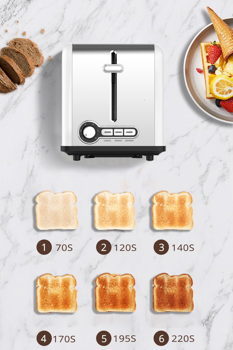 Description Picture 4 of itemEasy operation electric grill toaster smart hamburger bun stainless steel toast 2 slice sandwich bread toaster