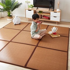 日本製籐フロアマット折りたたみ寝室カーペットリビングルーム夏マット畳カジュアルフロアカーペット