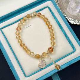 黄塔晶贝母虎眼石葫芦小众高级轻奢饰品高档小红书DIY手链手串