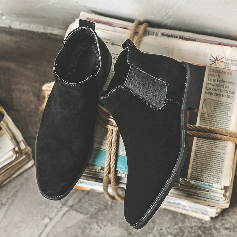 2021 Ботинки Челси, мужские зимние высокие ботинки Martin на флисовой подкладке, мужские ботинки в Корейском стиле, универсальные короткие ботинки S18