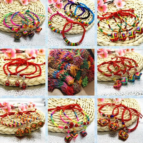 Dragon Boat Festival colorful rope bracelet colorful ethnic style braided thread safe transfer colorful rope bracelet rope manufacturer wholesale