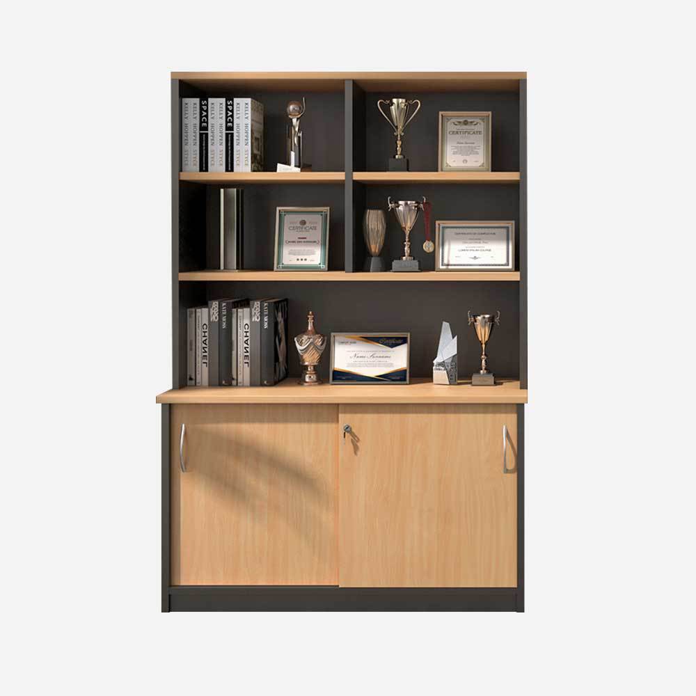 Estante de libros estante de libros combinado integrado jefe de oficina puerta deslizante gabinete de exhibición gabinete de almacenamiento con bloqueo gabinete de archivos multicapa