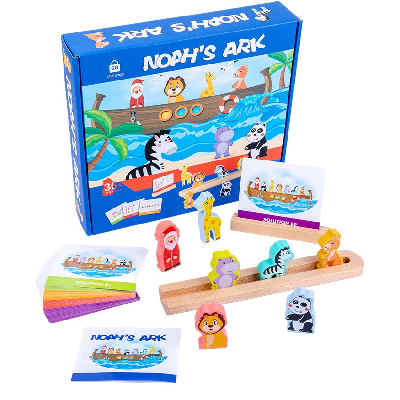 Niños Montessori enseñanza Noah Ark clasificación juego niños pensamiento lógico entrenamiento animal bloques de construcción Juguetes