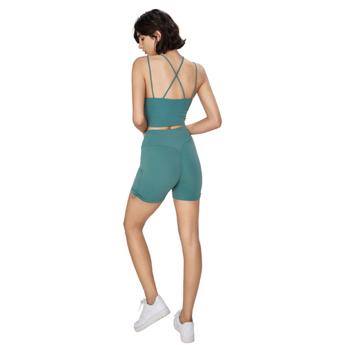 NUF Bare Sensation Summer 3/4 Leggings Yoga Pants for Women, Drawstring Athletic Shorts, Peach Hip lifter Fitness Shorts for Women in Summer