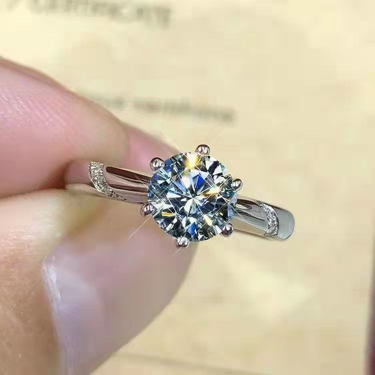 Wedding Occasion Copper Material Fashion Round Copper Plating Artificial Diamond Rings 1 Piece