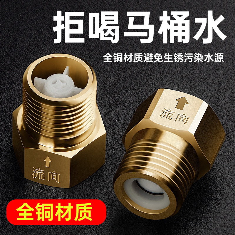 One-way check valve toilet water pipe toilet anti-backwater 4 points check valve water heater water meter check valve