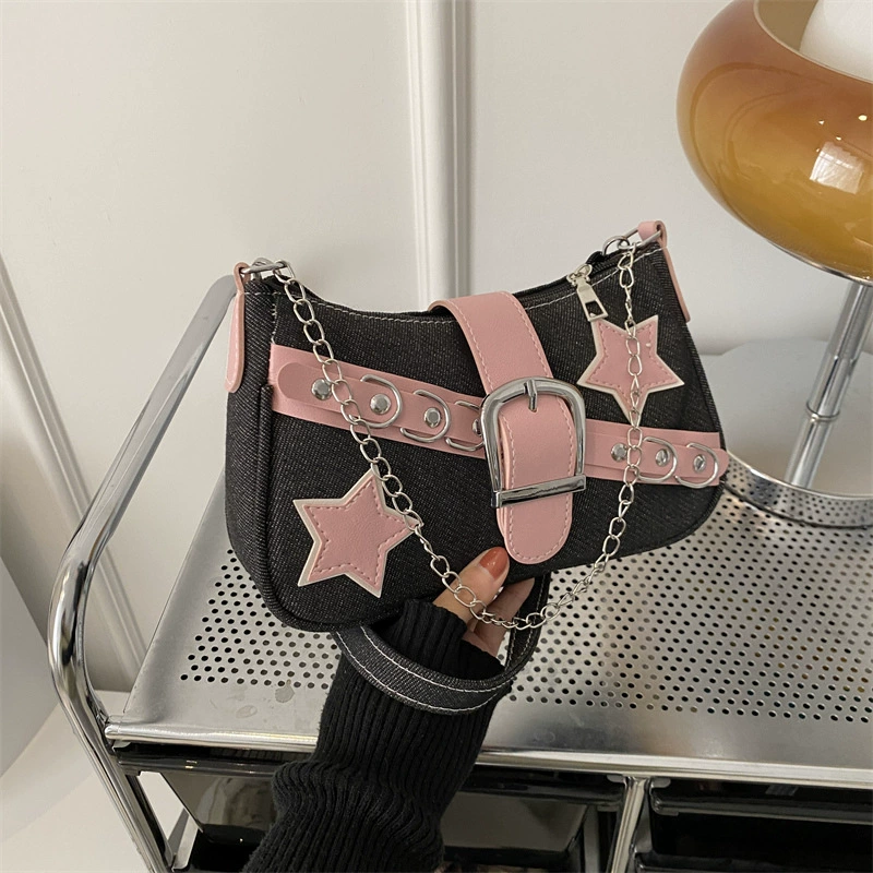 Маленькая сумка через плечо Shoulder, 2023 коллекция, 24.5×22×15×6 см, цепочная деталь