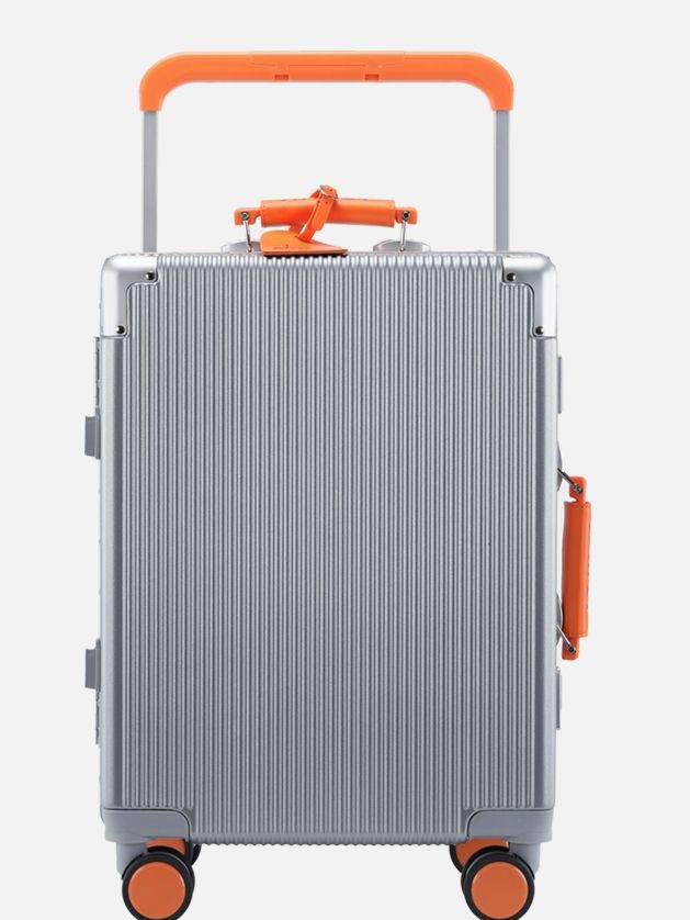 Maleta con marco de aluminio para mujer, equipaje de mano de 20 pulgadas con cerradura de contraseña y ruedas universales silenciosas, maleta con asa ancha para hombre, maleta para PC de 24 pulgadas.