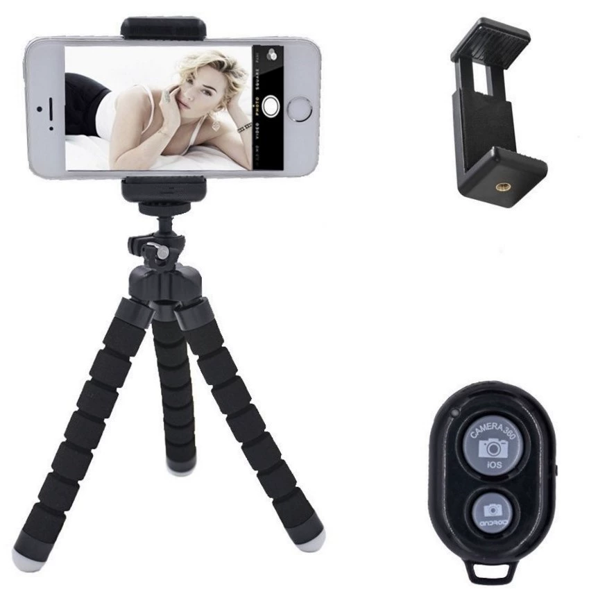Sponge tripod, universal mobile phone, variable tubing, octopus