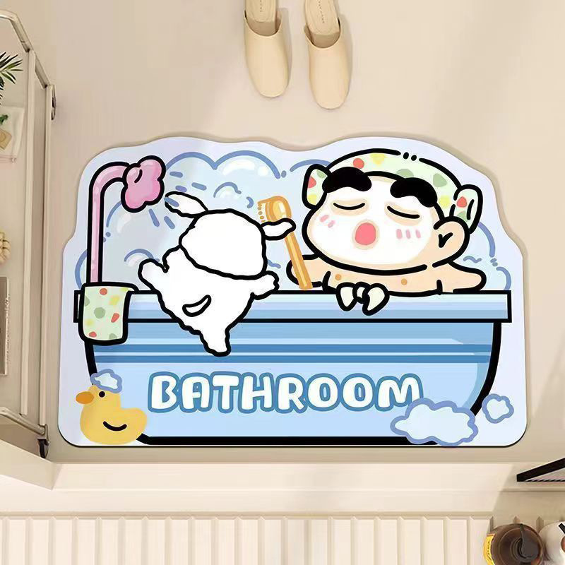 クレヨンしんちゃん珪藻泥フロアマット家庭用吸水速乾浴室フロアマットトイレドア滑り止めマットドロップシッピング|undefined