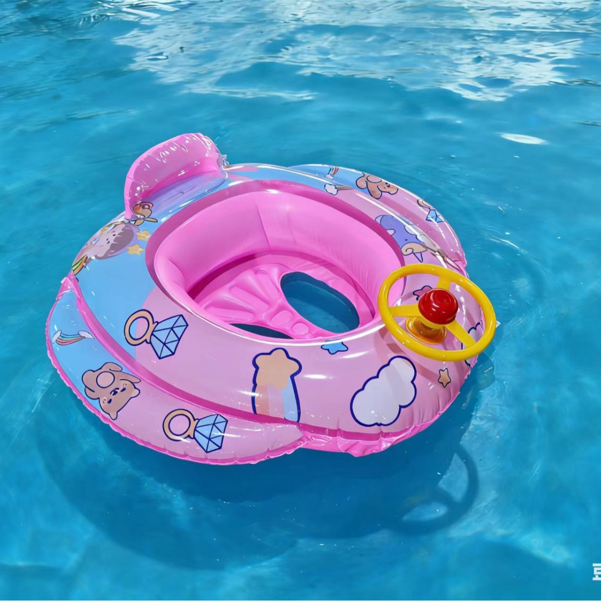 Flotador con Volante Infantil de 1 a 3 Años de PVC Ecológico, Inflable y Antivuelco para Piscina