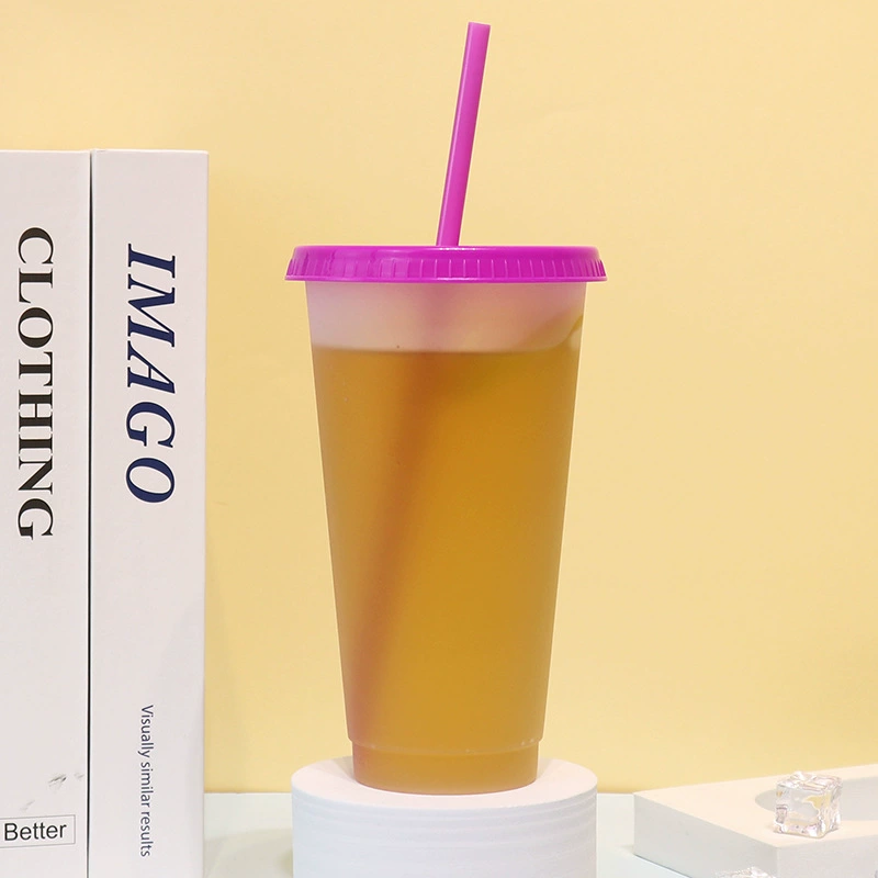 Plastic transparent matte capacious handheld glass with glass