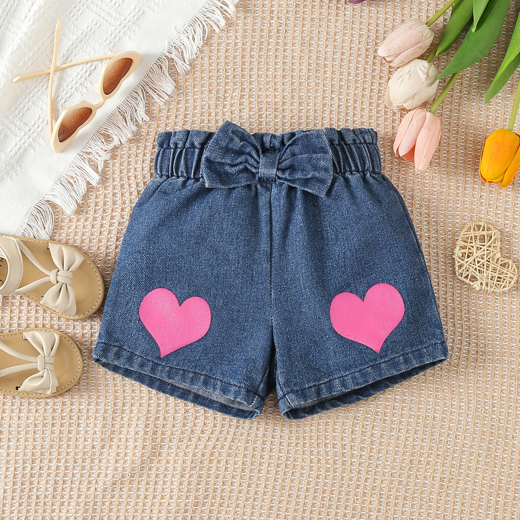 Regular Fit Fit Type Valentine'S Day Cute Letter Heart Shape Cotton Blend Girls Clothing Sets