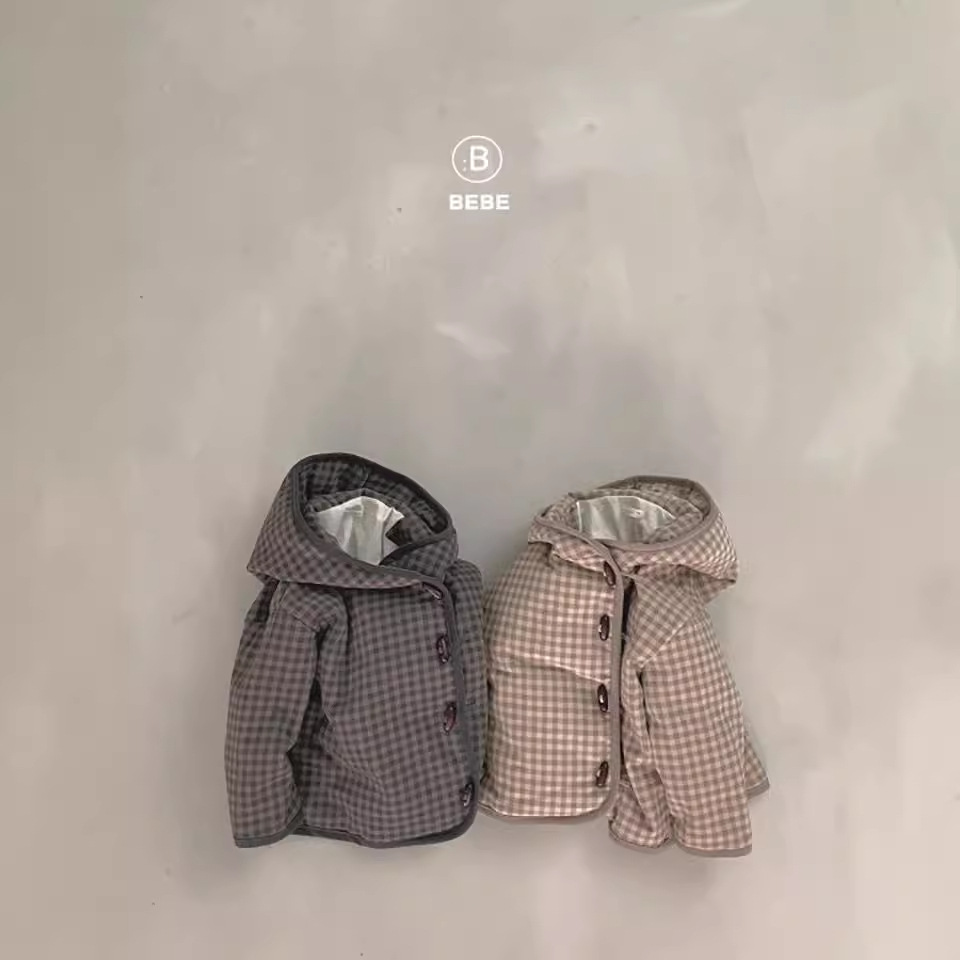 Ropa acolchada de algodón para niños ropa de invierno estilo coreano ropa para niños ropa acolchada de algodón para bebés ropa acolchada de algodón con capucha a cuadros ropa de invierno para niñas
