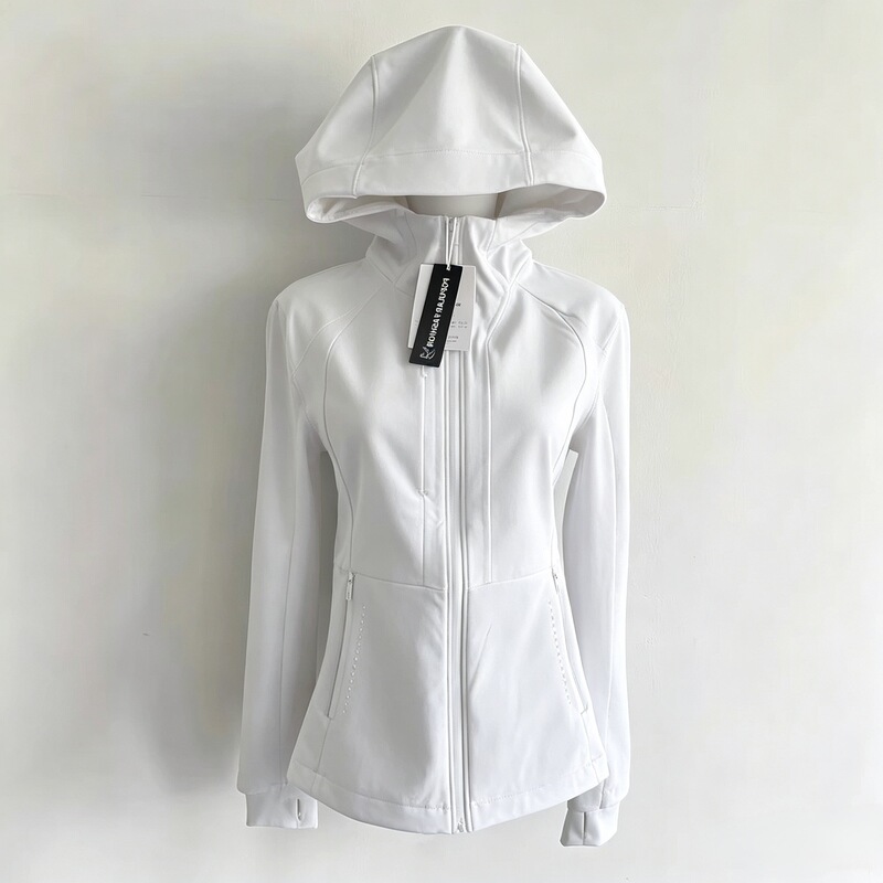 Slim-Fit Women's Softshell Jacket, New Style, Waist-Cinching, Long-Sleeve, Windproof Yoga Wear for Spring and Autumn, Thickened for Autumn and Winter