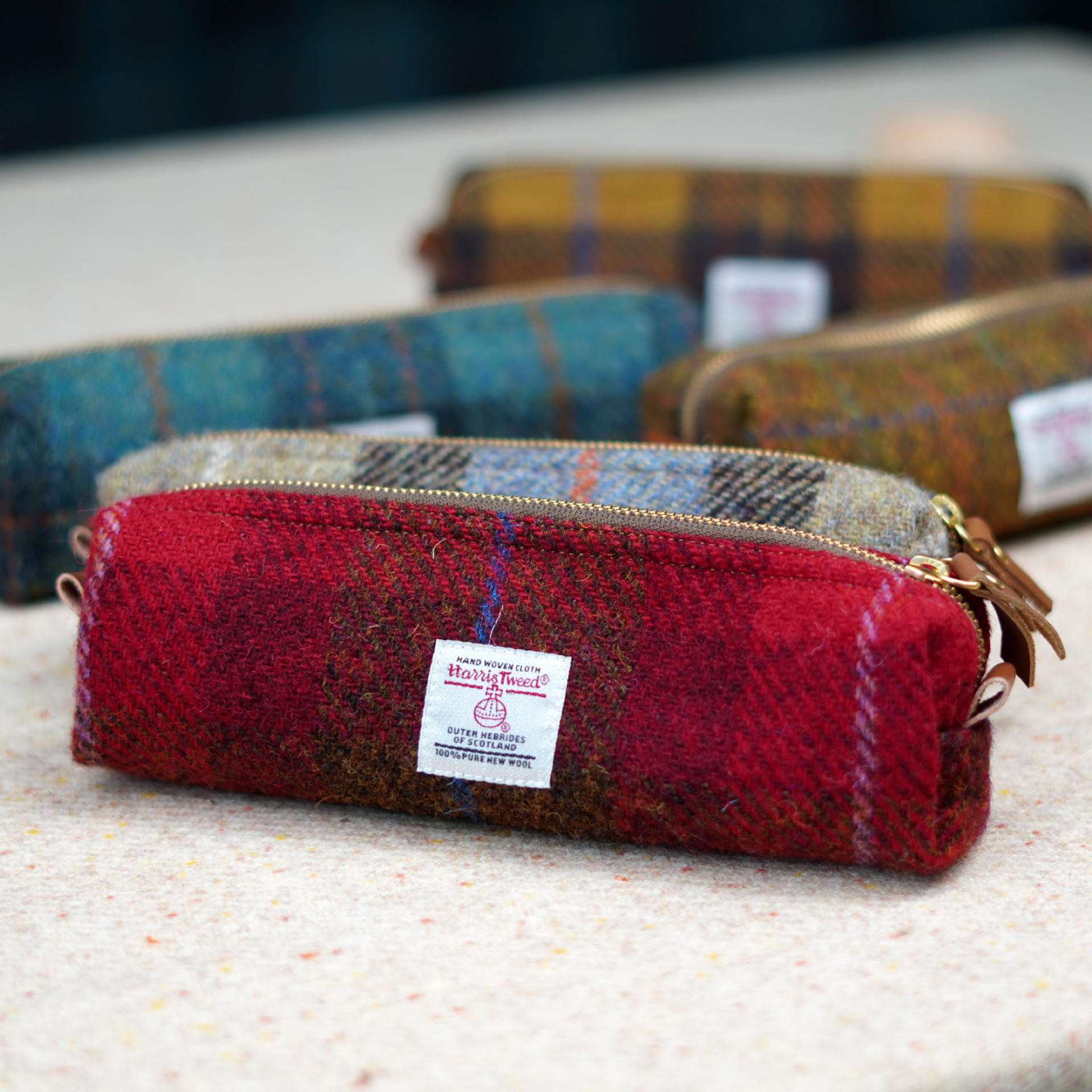 Harristweed粗花呢布艺笔袋哈里斯原创手工收纳大容量简约文具袋