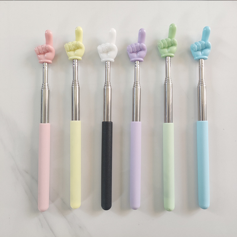 Puntero telescópico para lectura infantil, puntero telescópico de dedo, material didáctico, juego completo de metal, uso cultural especial