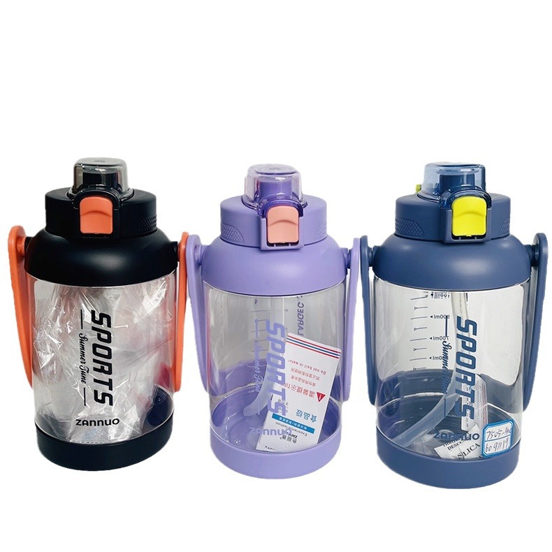 Siliya 7505 taza de plástico montañismo espacio taza portátil de agua taza con escala de paja de gran capacidad 1400ML fabricante