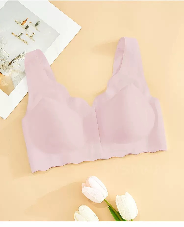 Botón delantero transfronterizo ropa interior sin costuras talla grande deportes hermosa espalda sexy soporte superior transpirable anti-flacidez sujetador sin anillo de acero mujeres image 9