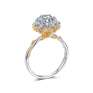 Classic Temperament Vine Diamond Ring for Girlfriend 18k Gem Cultivation Diamond Wedding Big Brand Engagement Ring
