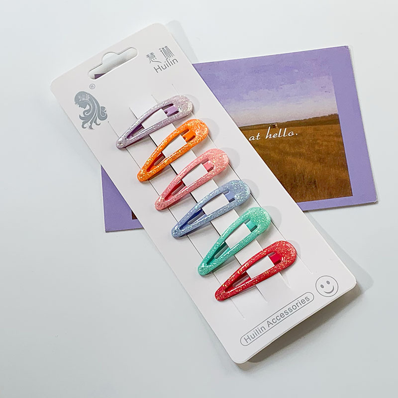 Bb clip aceite de los niños goteo negro esmerilado pequeña horquilla niña flequillos horquilla rota clip lateral horquilla bebé tocado