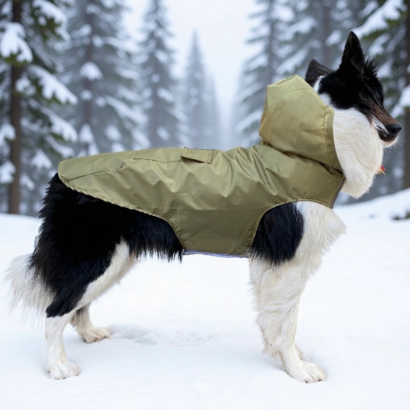 Chubasquero reflectante transfronterizo para perros grandes, poncho para cachorros, impermeable, a prueba de viento, con capucha, código, impermeable para perros reflectante