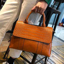 包包女2024牛皮女包单肩斜挎手提包鳄鱼纹女士大容量托特挎包轻奢