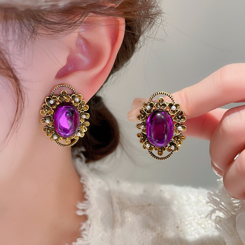 Pendientes de pinza de oreja de perla de temperamento de lujo ligero francés