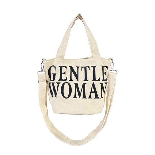 Trendy brand letter mini crossbody bag  new portable lunch box bag Korean style design canvas storage mobile phone bag