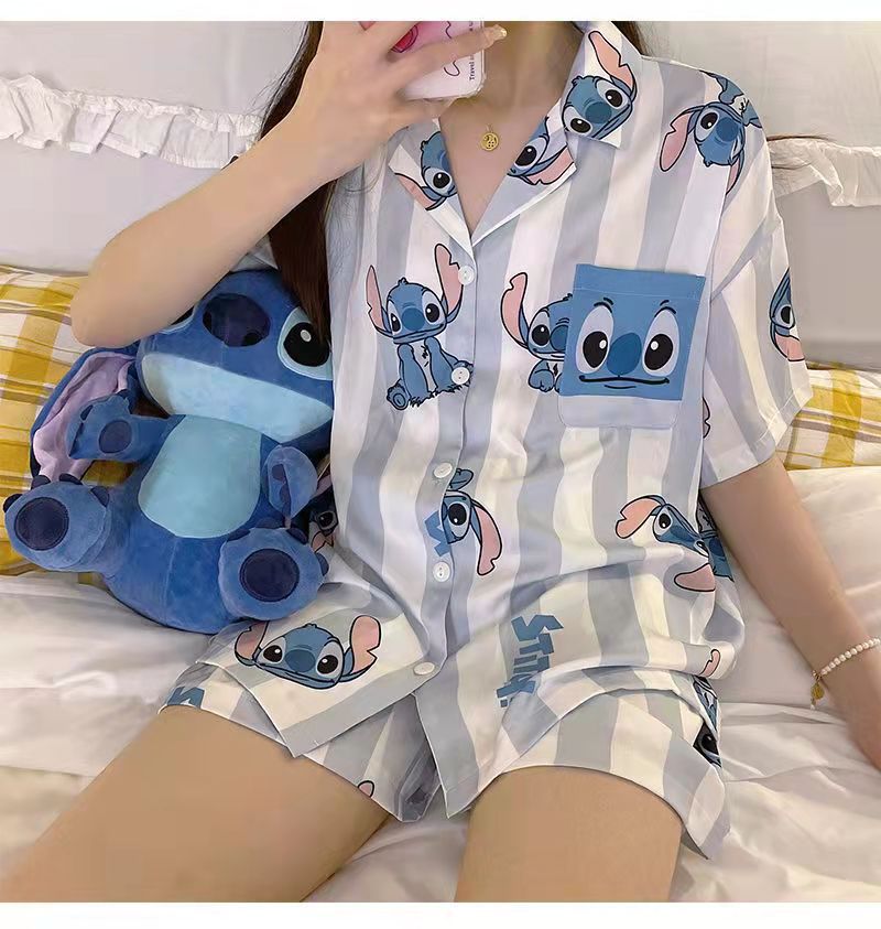 Tailandia Pijamas de las mujeres del sudeste asiático pantalones cortos de manga corta transfronteriza verano ropa para el hogar ins estilo coreano traje de dos piezas