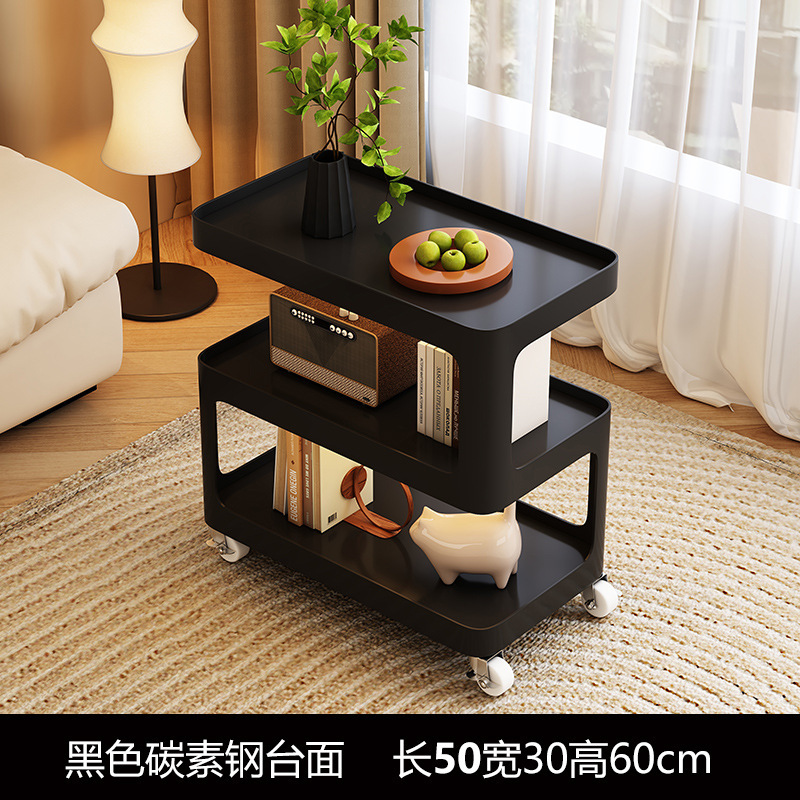 沙发边几轻奢高级感客厅可移动小茶几小推车床头置物架边柜|undefined