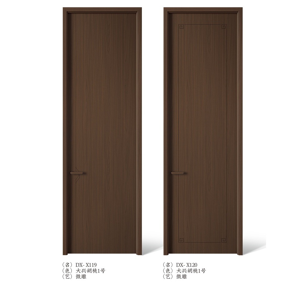 Puerta horizontal de madera aislada acústica simple puerta horizontal de dormitorio interior ecológica puerta de habitación de protección ambiental compuestos de madera sólida puerta libre de pintura