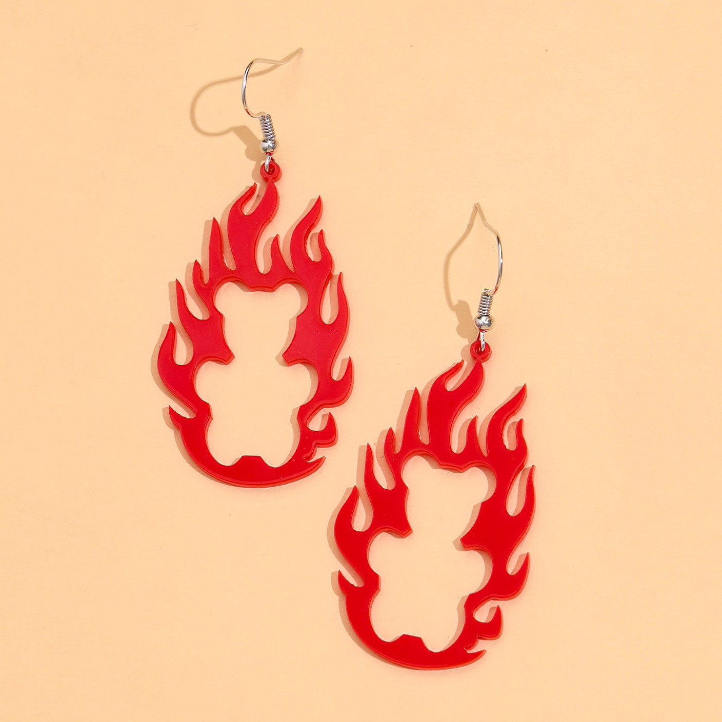 Retro Creative Acrylic Hollow Flame Earrings display picture 5