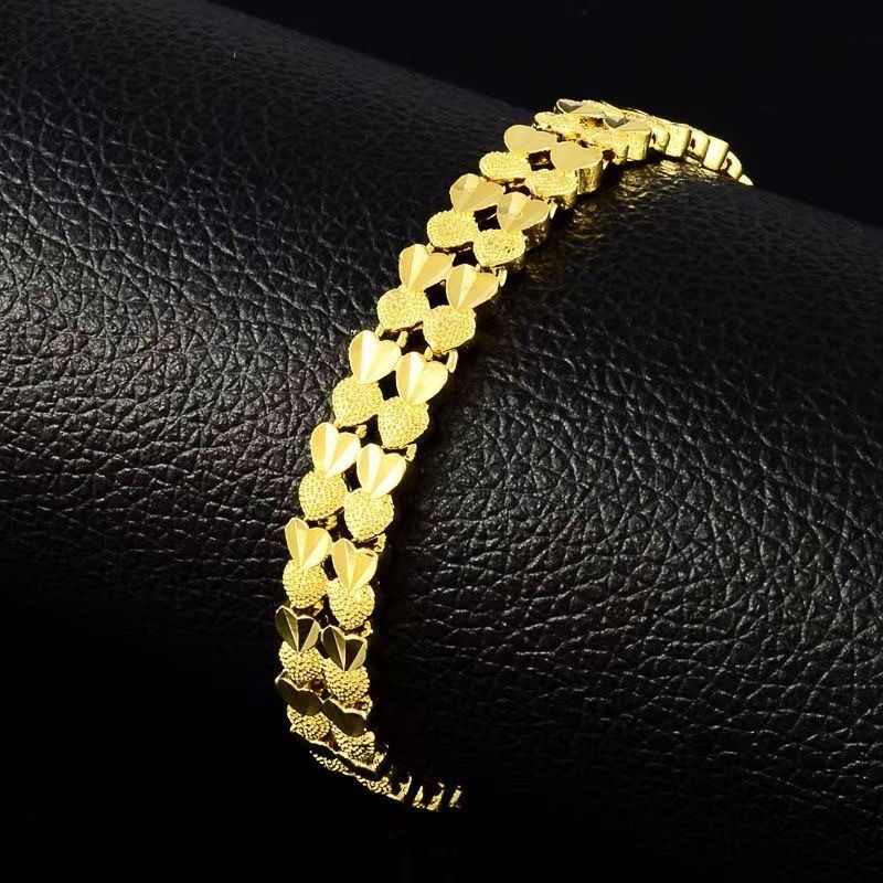 越南沙金女士爱心手串手链批发女款首饰沙金批发爱心手链手串|undefined