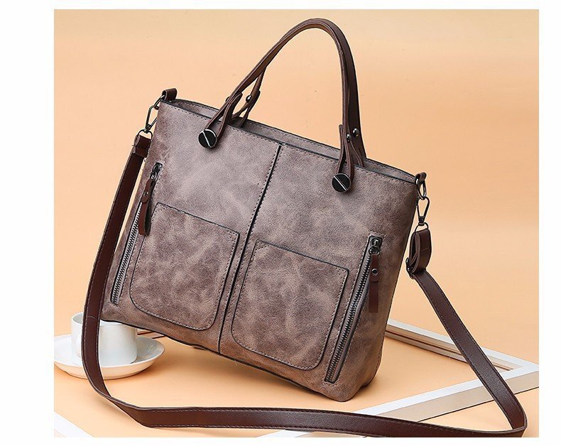 New retro European and American trend women's handbags, single-shoulder bags, crossbody bags, oil-leather cross-border one-piece shipping worldwide undefined
